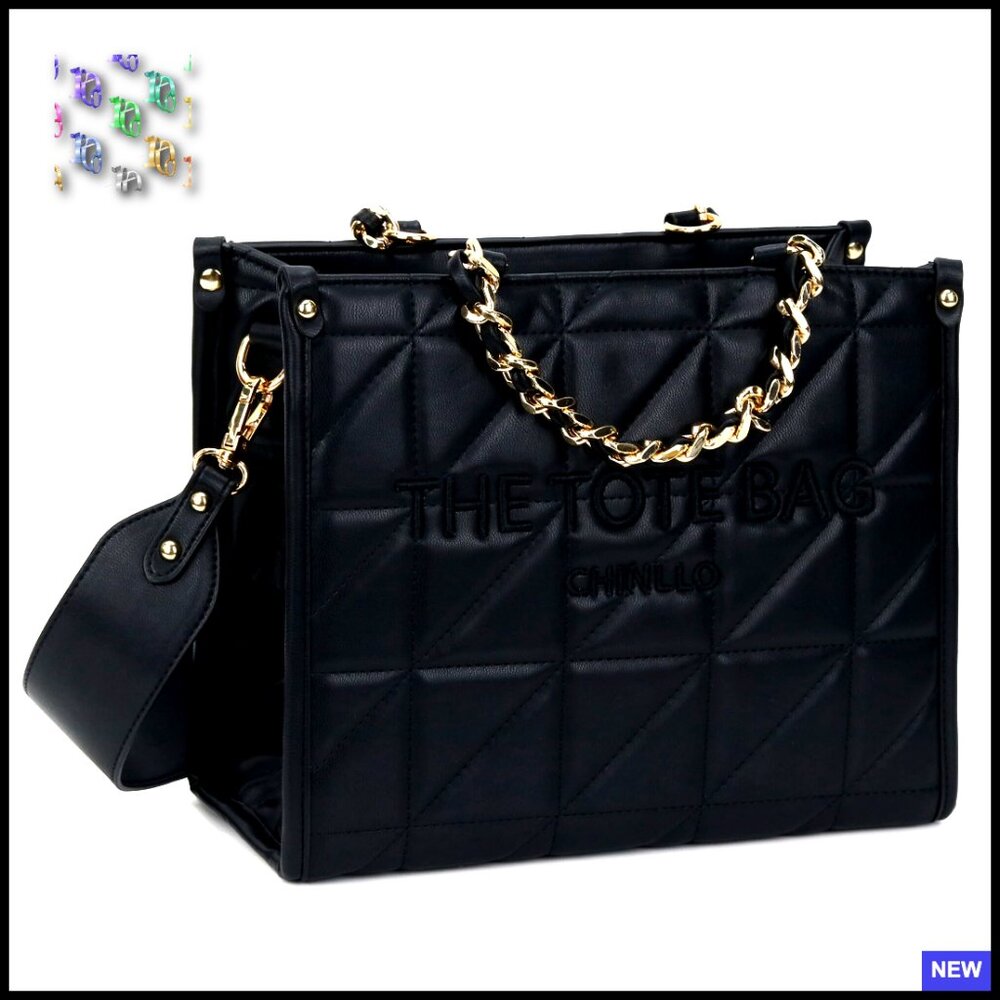 Quilted Faux Leather Tote Bag Elegant Retro Satchel With Detachable Shoulder